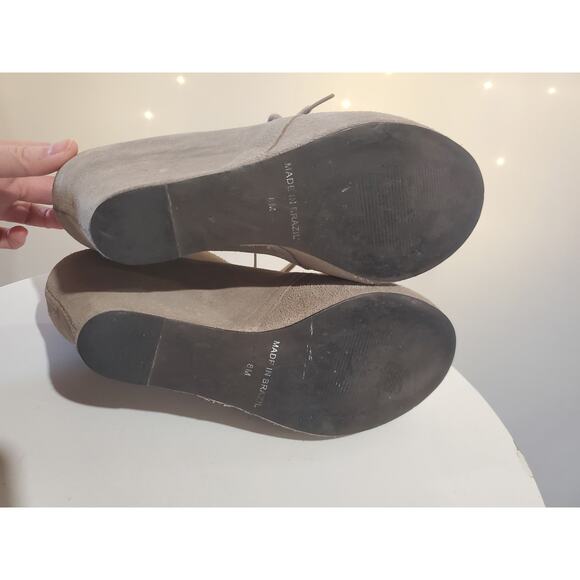 Steve Madden Women's 8M Galaxey Tan Suede Leather Wedge Lace-Up Booties - Picture 6 of 8